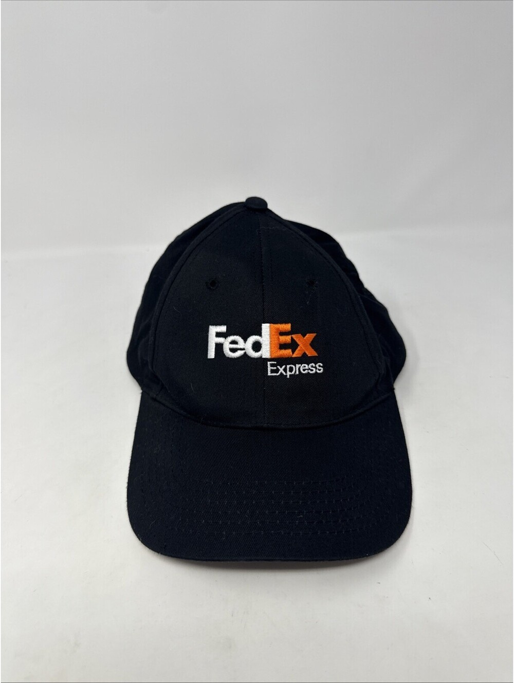 FedEx Express Black Baseball Hat Adjustable Cap Embroidered Pre Owned